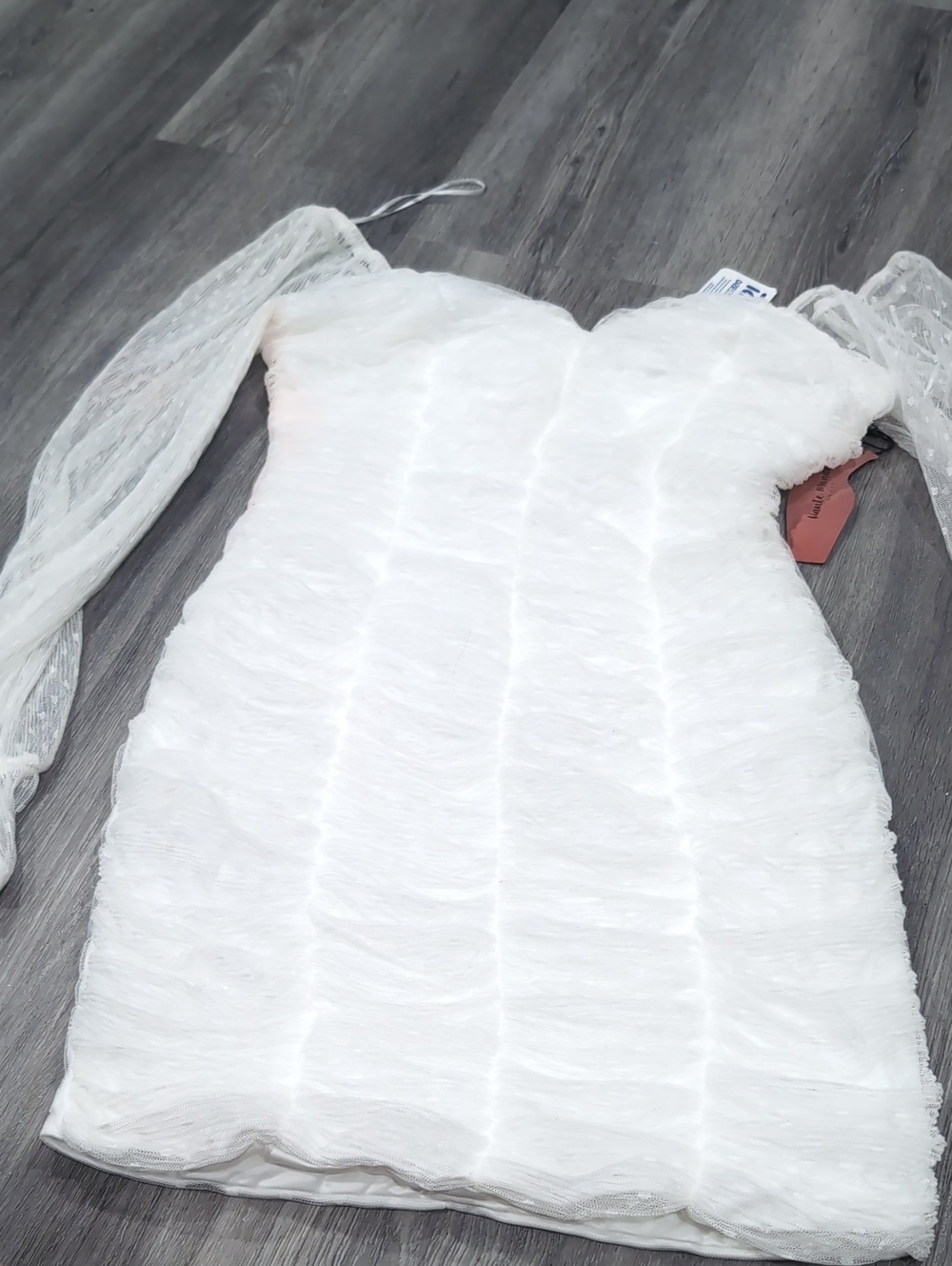 White Tiered Puff-Sleeve Dress